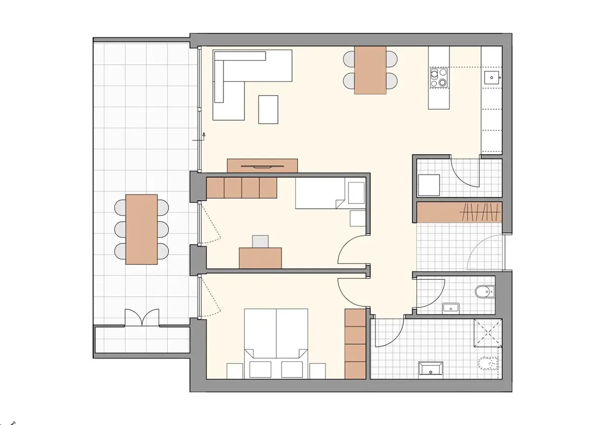 Grundriss 3-Zimmer-Wohnung Glattenstein