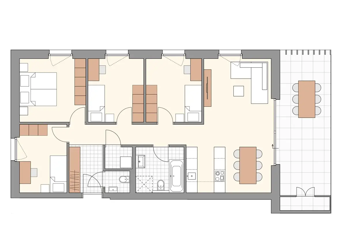Grundriss 5-Zimmer-Familienwohnung Glattenstein