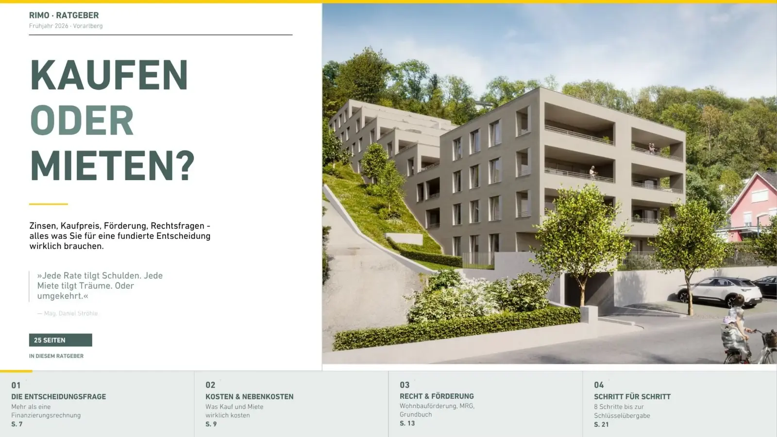 Rimo Ratgeber Kaufen oder mieten, Frühjahr 2026, 25 Seiten